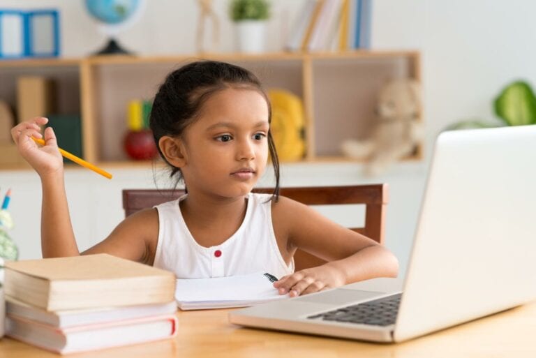 Girl at a computer